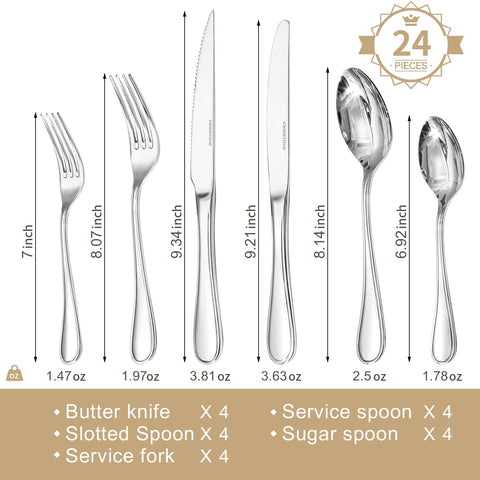 Classic Revival Droplet 18/10 Stainless Steel Flatware Set