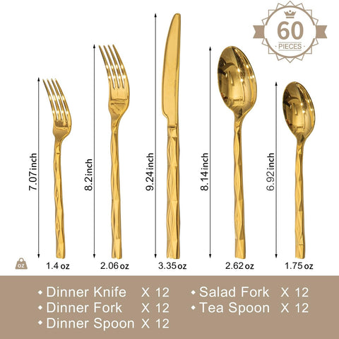Facet 60 Piece Flatware Set, Service for 12