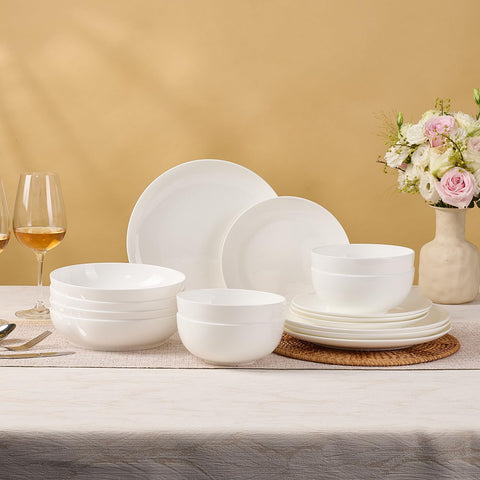 Celestia Quiet Luxury Bone China 16 Piece Dinnerware Set, Service for 4