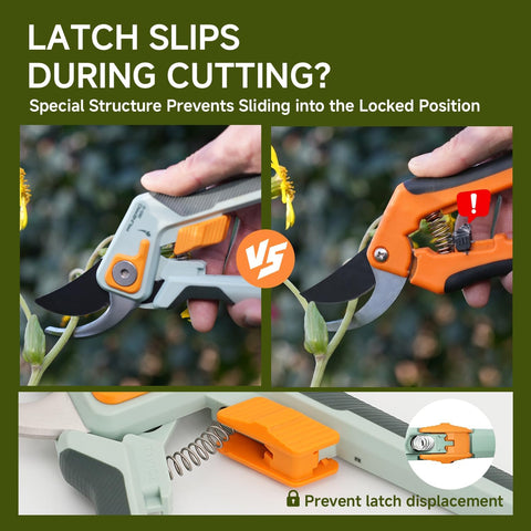 PrunePro 8.2" Pruning Shears Ultra Sharp Lightweight Bypass Plant Clippers