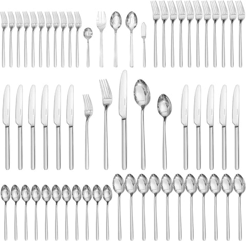 18/10 Stainless Steel 65 Piece Flatware Set, Service for 12
