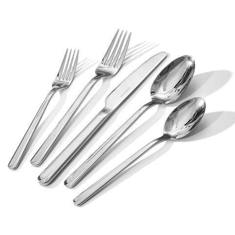 Matte Silver 20-Piece Forged Flatware Set for 4, 18/10 Stainless Steel