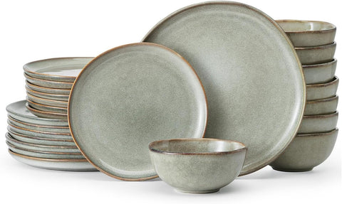 Atelier Handcrafted Rustic 24 Piece Dinnerware Set, Service for 8