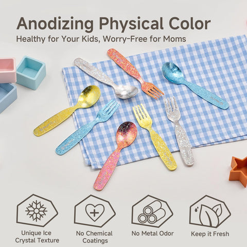 Pure Titanium 2 Pcs Toddler Utensils