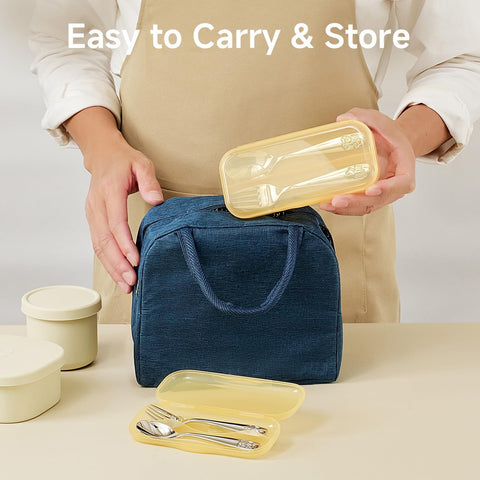 2 Pcs Kids Utensils with Case (Large)