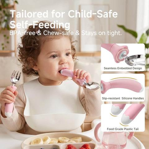 2 Pcs Toddler Utensils with Case