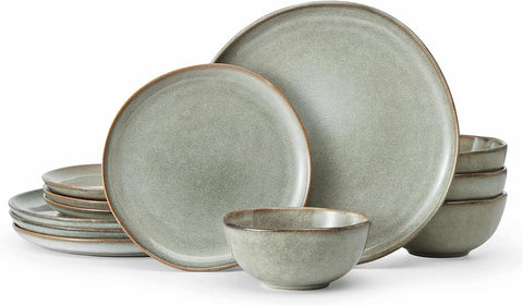 Atelier Handcrafted Rustic 12 Piece Dinnerware Set, Service for 4