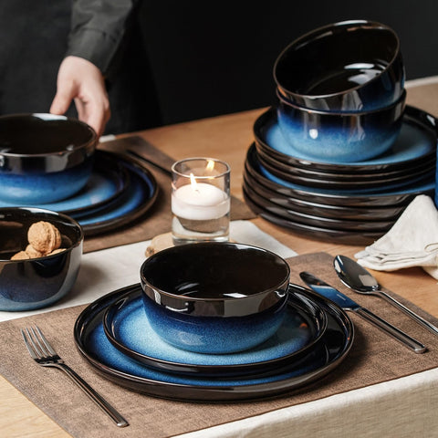 Atelier Palette Color Clash Stoneware 12 Piece Dinnerware Set, Service for 4