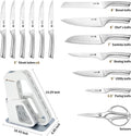 Modern Style Kitchen Knife Set - 2188-white 14pcs