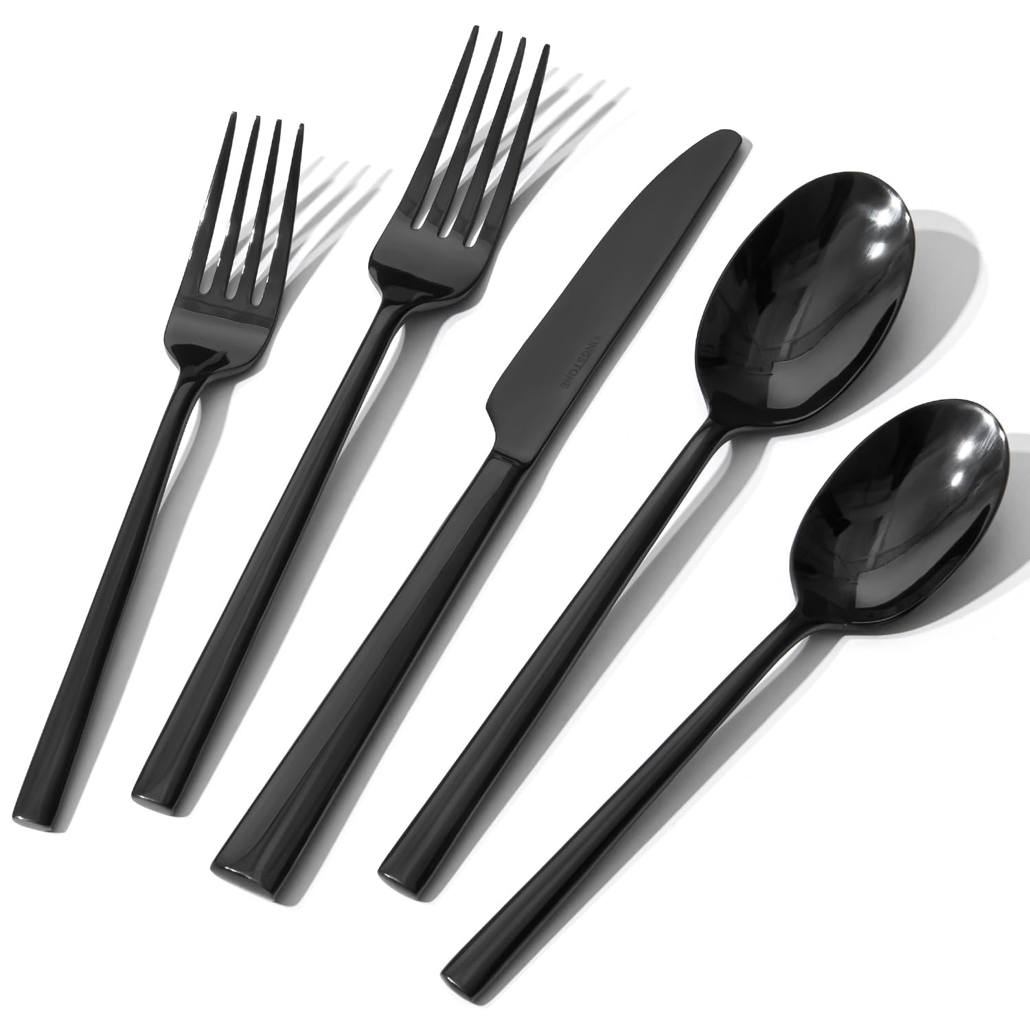 KINGSTONE Silverware Set, Forged Novelty Flatware Cutlery Utensil Set Premium Stainless Steel for Kitchen, Home, Wedding, Party, Mirror Polished and Dishwasher Safe
