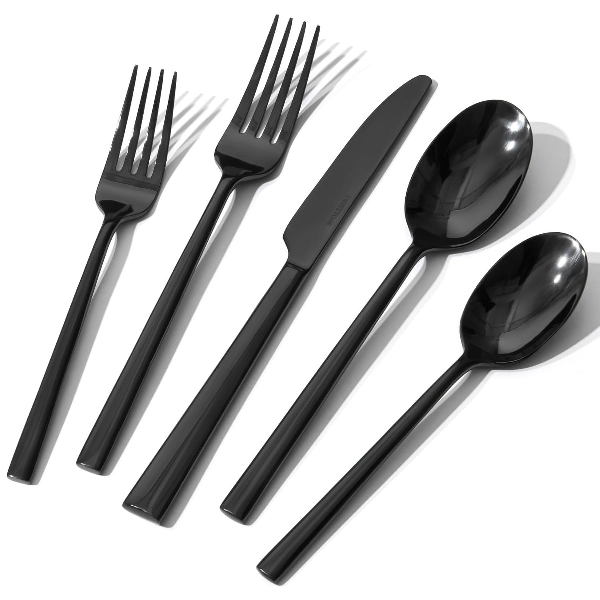 KINGSTONE Silverware Set, Forged Novelty Flatware Cutlery Utensil Set Premium Stainless Steel for Kitchen, Home, Wedding, Party, Mirror Polished and Dishwasher Safe