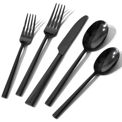 KINGSTONE Silverware Set, Forged Novelty Flatware Cutlery Utensil Set Premium Stainless Steel for Kitchen, Home, Wedding, Party, Mirror Polished and Dishwasher Safe