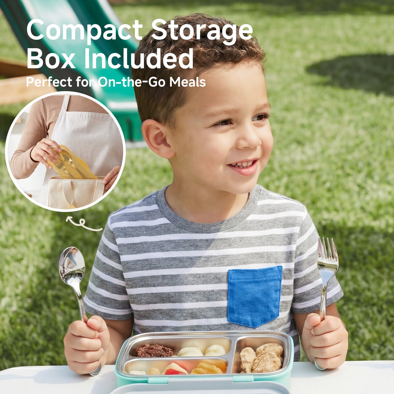 KINGSTONE Toddler Utensils Set, Forks and Spoons, 18/10 Stainless Steel Kids Silverware for Self-Feeding Training, Food-Grade Flatware Set for Traveling, Dishwasher Safe