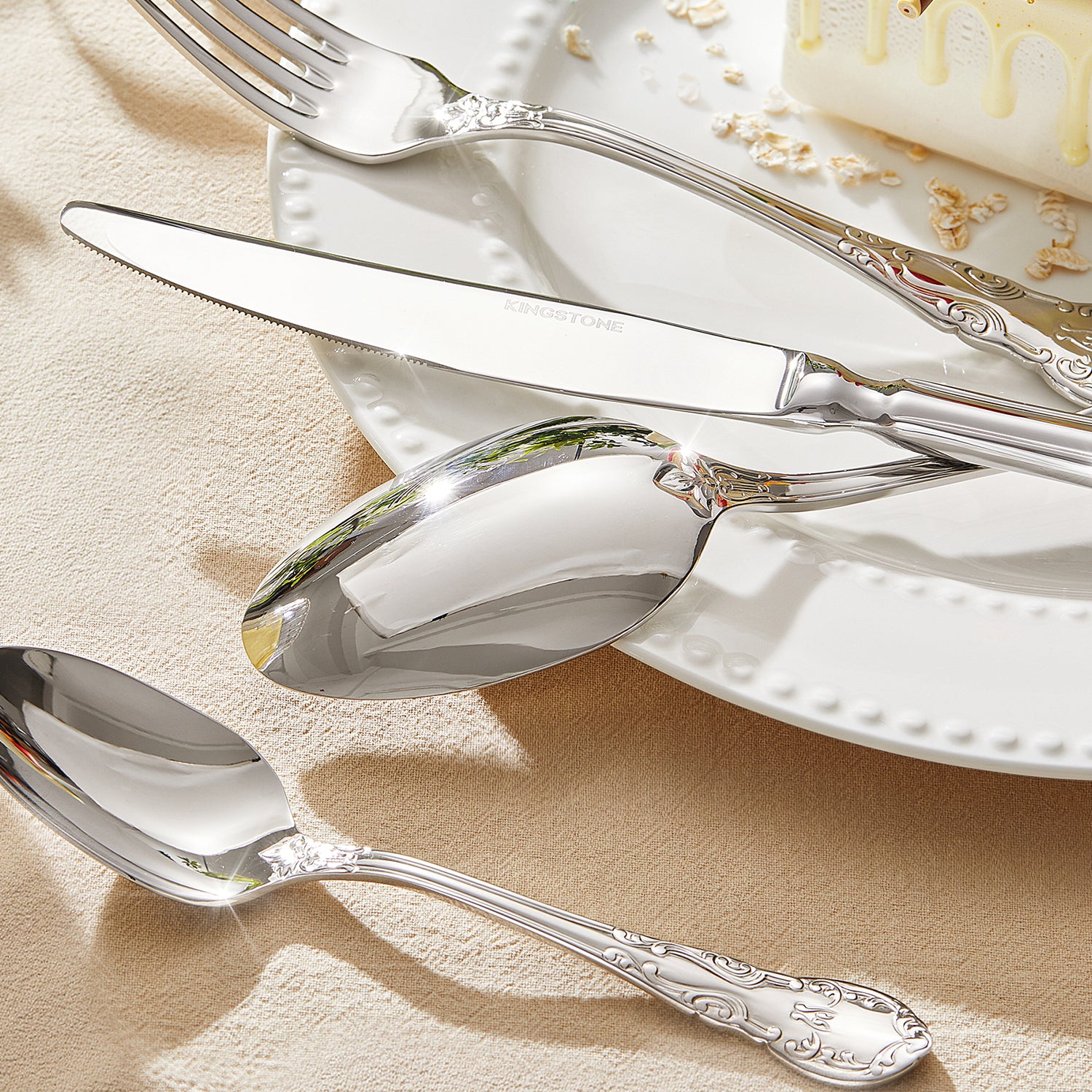 KINGSTONE Silverware Set 18/10 Stainless Steel Flatware Utensils Set