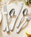 Silverware Set for 4, 20 Piece Stainless Steel Flatware Cutlery Utensil Set | KINGSTONE Heavy Duty Utensils, Modern Design, Mirror Polished Knives Fork and Spoon,Dishwasher Safe for Wedding Housewarming