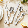 Silverware Set for 4, 20 Piece Stainless Steel Flatware Cutlery Utensil Set | KINGSTONE Heavy Duty Utensils, Modern Design, Mirror Polished Knives Fork and Spoon,Dishwasher Safe for Wedding Housewarming