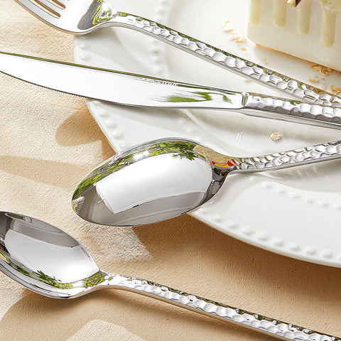 Traccia Modern 48 Piece Flatware Set, Service for 8 (With Steak Knives)