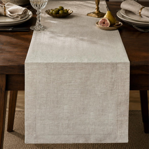 Rustic French Solid Linen Table Runner