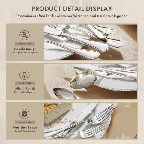 Classic Revival Droplet 18/10 Stainless Steel Flatware Set