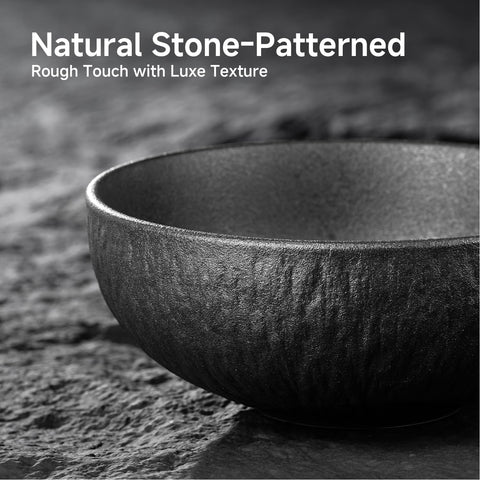 Obsidian Matte Marble Set Of 6 Bowls