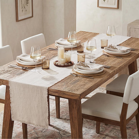 14 x 120“ Rustic Frayed Edge Table Runner