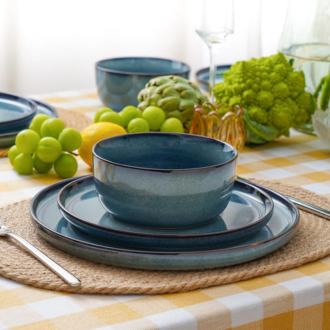 Atelier Palette Color Clash Stoneware 18 Piece Dinnerware Set, Service for 6