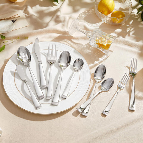 Bead Edge 65 Piece Flatware Set, Service for 12