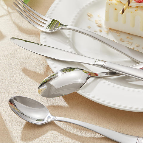 Bead Edge 20 Piece Flatware Set, Service for 4