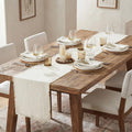 14 x 108“ Rustic Frayed Edge Table Runner - KS77001-G03