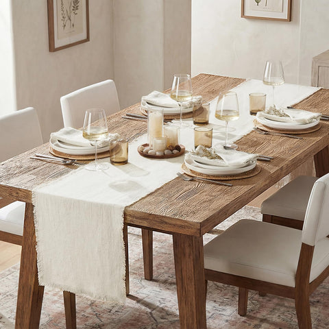 14 x 72“ Rustic Frayed Edge Table Runner