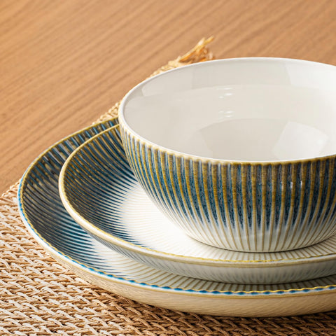 Artisan Rustic Stoneware 24 Piece Dinnerware Set, Service for 8