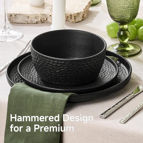 Traccia Modern Reinforced Porcelain 12 Piece Dinnerware Set, Service for 4