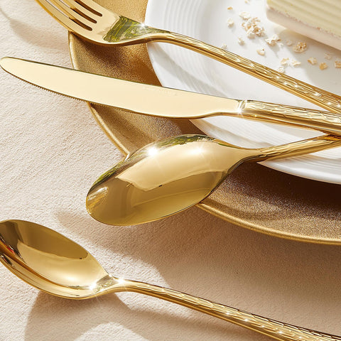 Artisan Stria 18/10 Stainless Steel 65 Piece Flatware Set, Service for 12 (With Serving Utensils)
