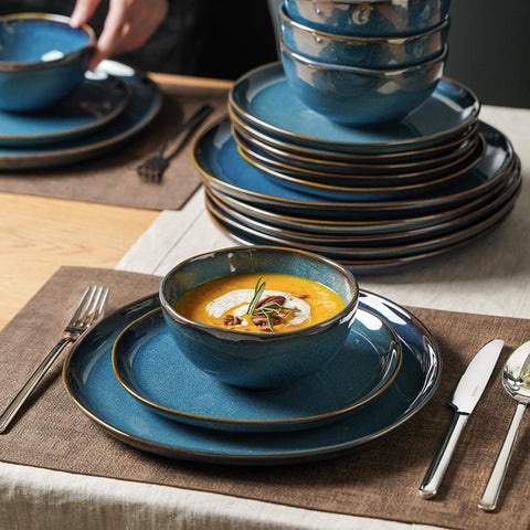 Atelier Handcrafted Rustic 18 Piece Dinnerware Set, Service for 6