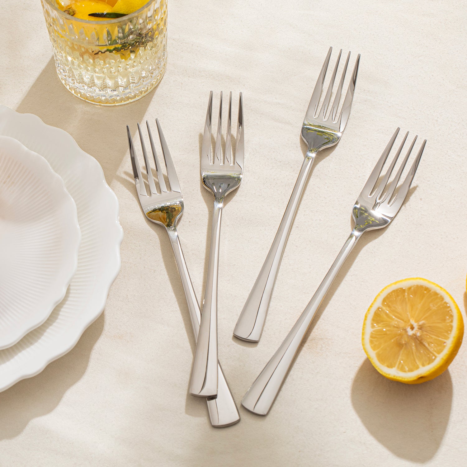 KINGSTONE 8-Inch Silverware Set, 4-24 Pieces Dinner Forks for Home Daily Use