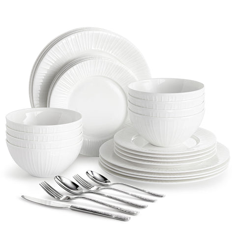 Textured 64 Piece Dinnerware Set, Service for 8 - WK11301-24P+40P