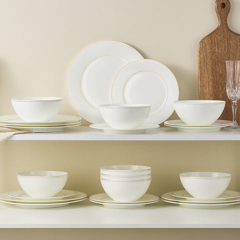 Gold Trim 24 Piece Dinnerware Set, Service for 8 - WK11502-24T