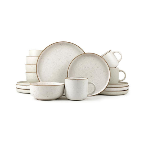 Atelier Handcrafted Stoneware 16 Piece Dinnerware Set, Service for 4 (With Mugs)