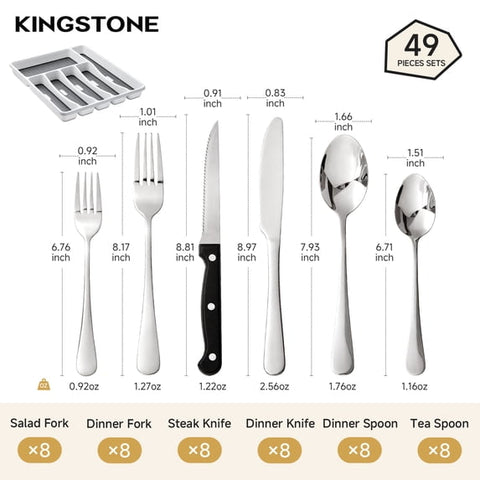 Droplet 49 Piece Flatware Set, Service for 8