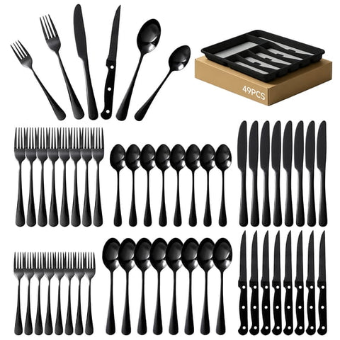 Droplet 49 Piece Flatware Set, Service for 8