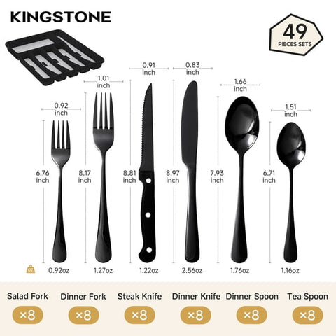 Droplet 49 Piece Flatware Set, Service for 8