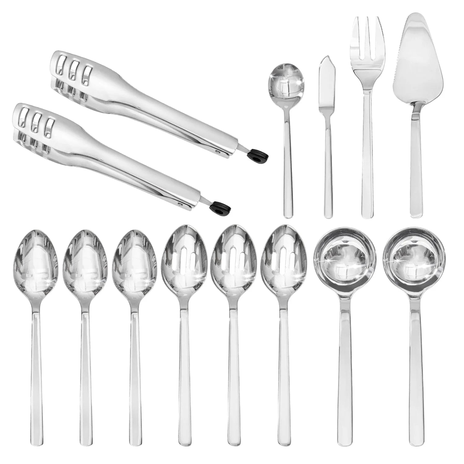 KINGSTONE Serving Utensils Set, 18/10 Stainless Steel Hostess Set for Party Banquet Buffet, Dishwasher Safe,