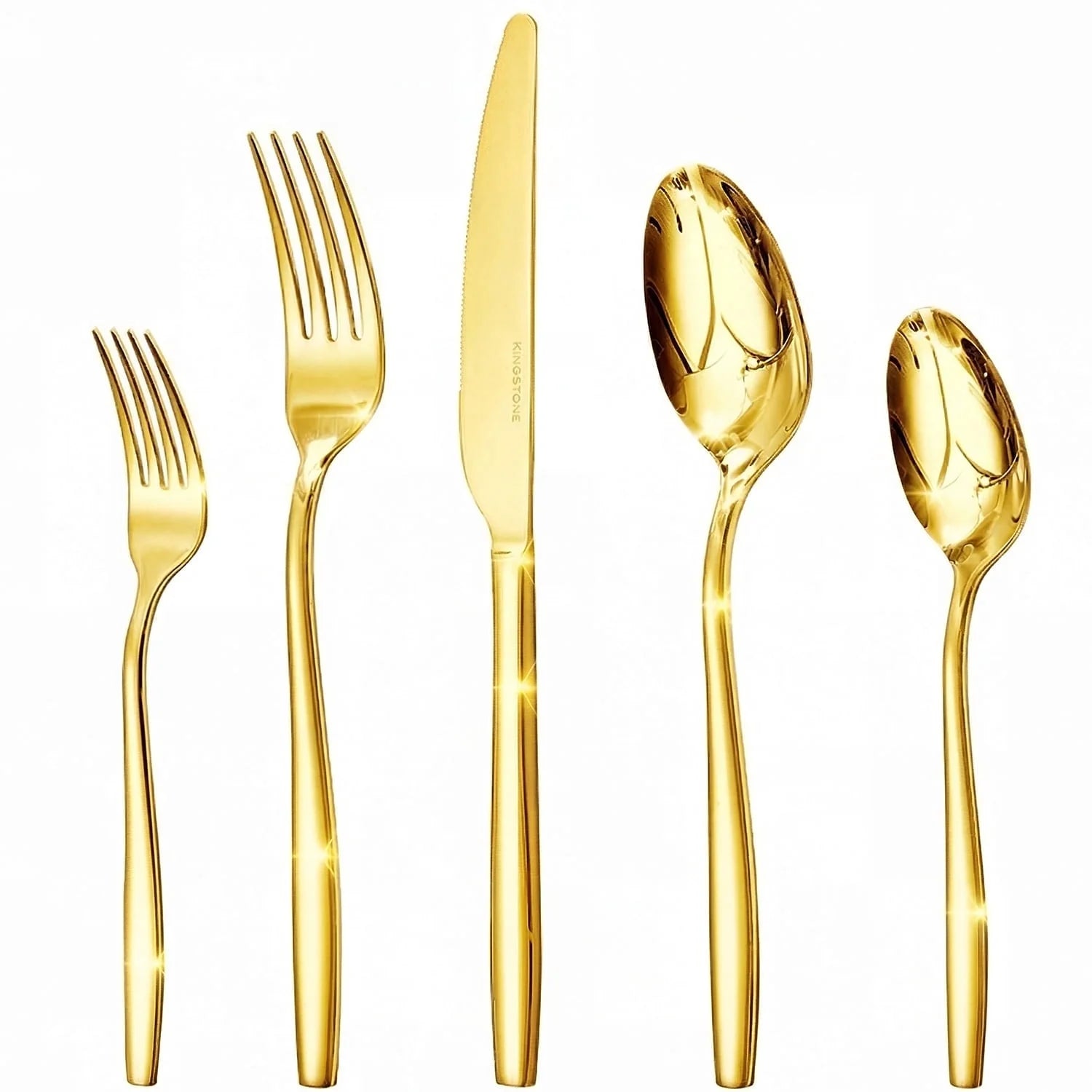 KINGSTONE Silverware , 18/10 Stainless Steel Flatware Set, Cutlery Utensil Set, Mirror Polished, Dishwasher Safe, Silver
