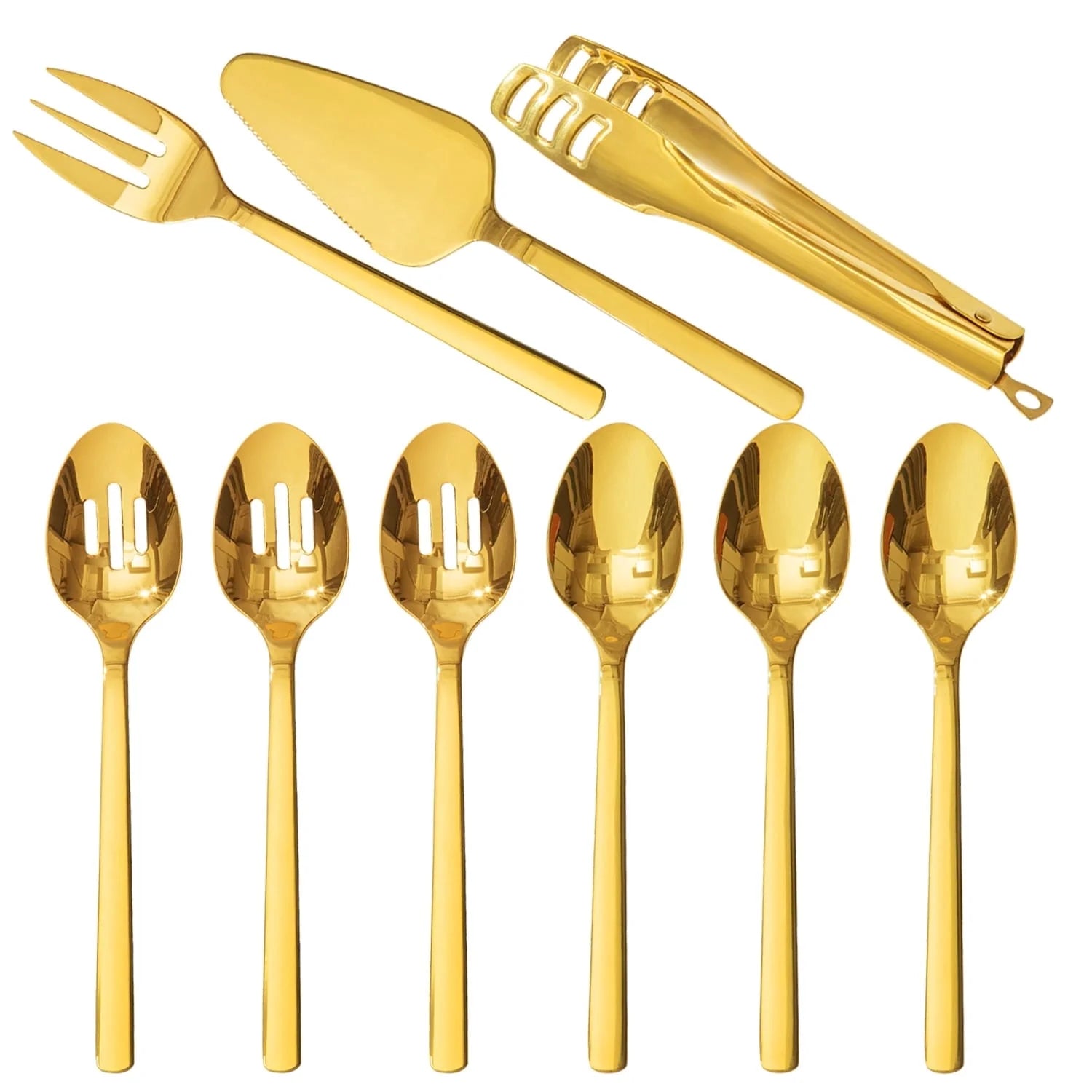 KINGSTONE Serving Utensils Set, 18/10 Stainless Steel Hostess Set for Party Banquet Buffet, Dishwasher Safe,