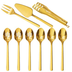 KINGSTONE Serving Utensils Set, 18/10 Stainless Steel Hostess Set for Party Banquet Buffet, Dishwasher Safe,