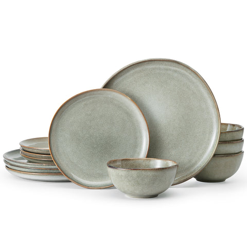 Rustic 12 Piece Dinnerware Set, Service for 4