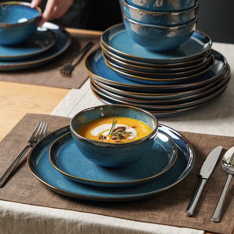 Rustic 12 Piece Dinnerware Set, Service for 4