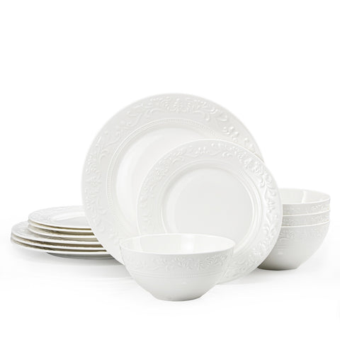 Revival 12 Piece Dinnerware Set, Service for 4 - WK11305-12T