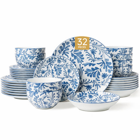 Country 32 Piece Dinnerware Set, Service for 8
