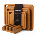 3 Piece Bamboo Cutting Board Set with Storage Holder - WM-CBD-4P
